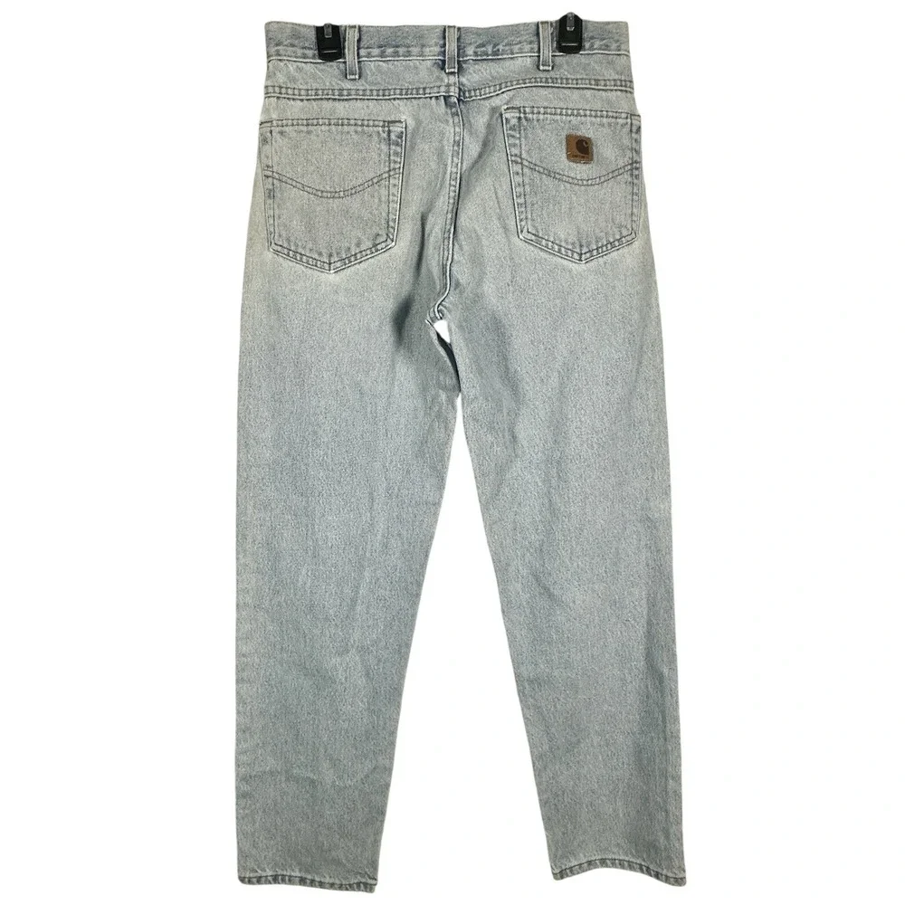 Carhartt B17 Jeans Mens 34x32 Light Wash Stonewash Relaxed Fit Tapered‎ Leg 90s